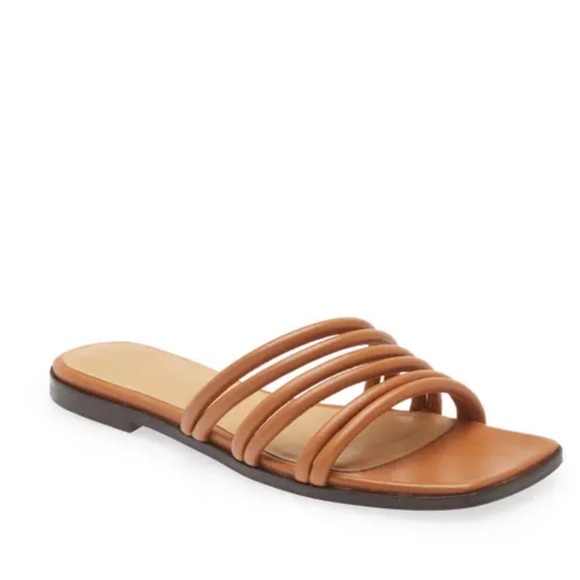 Frame Denim Shoes - Frame NEW Le Capri Strappy Slide Sandal Tobacco Size 38.5 EU 8 US